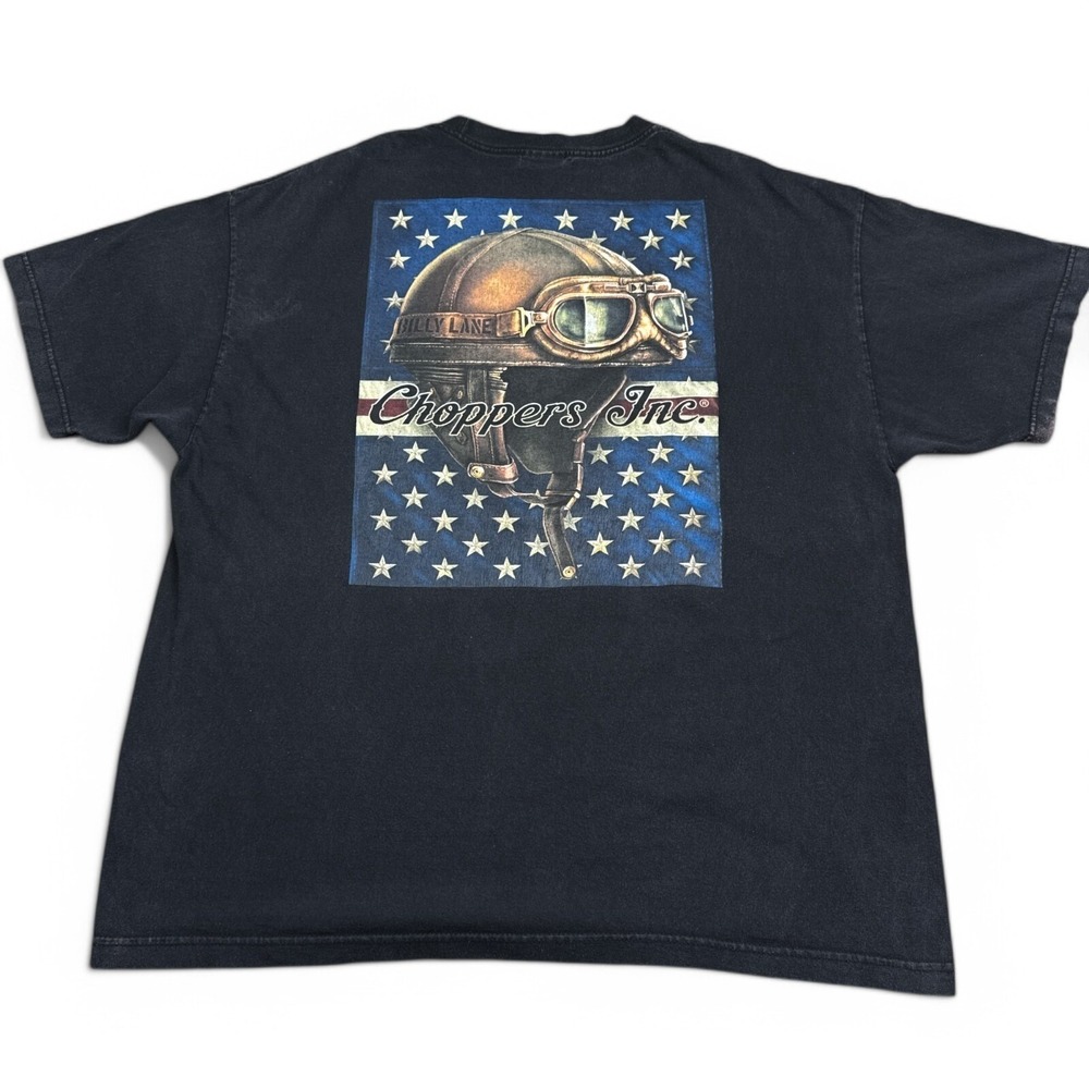 Hot Leathers Choppers Tee Shirt Adult Size 2XL XXL Vintage Y2K Style Motorcycle